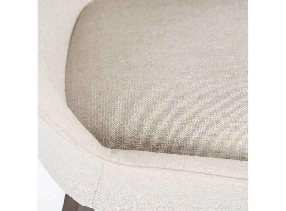 4 krzesła do salonu wykonane z tkaniny w różnych kolorach i drewna - wanilia Viadurini
