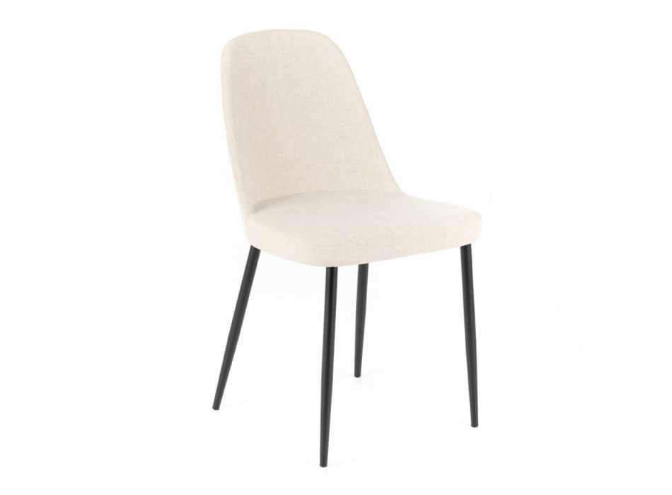 4 krzesła do salonu wykonane z tkaniny w różnych kolorach i metalu - tuberoza Viadurini