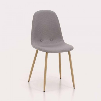4 krzesła do jadalni z siedziskiem z tkaniny i metalową konstrukcją - Pampa