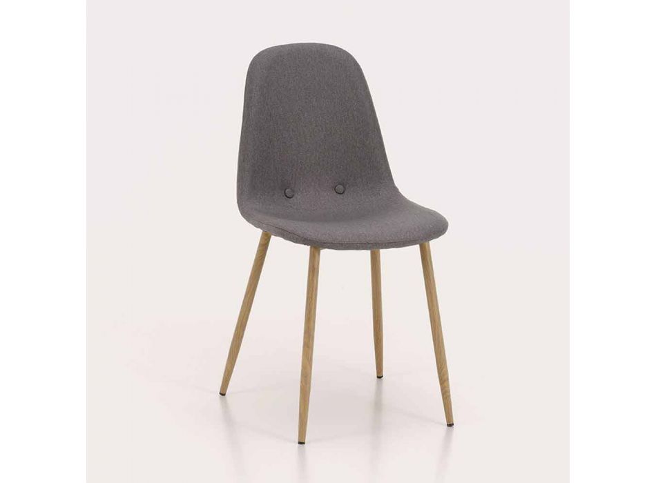 4 krzesła do jadalni z siedziskiem z tkaniny i metalową konstrukcją - Pampa