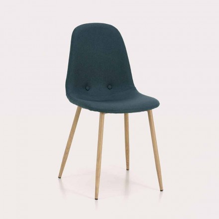 4 krzesła do jadalni z siedziskiem z tkaniny i metalową konstrukcją - Pampa Viadurini