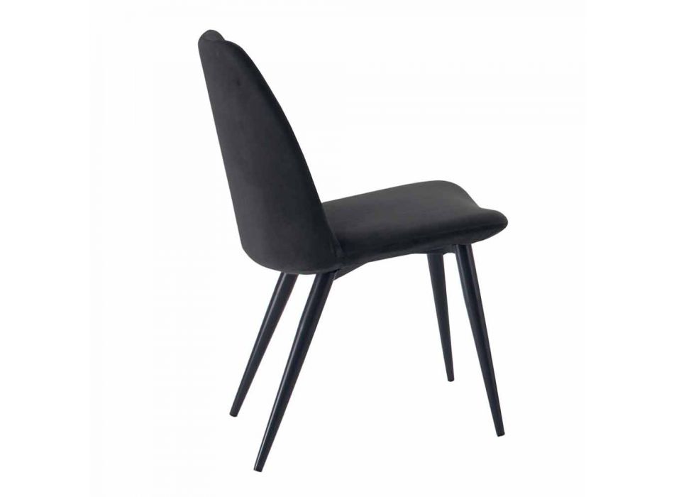 4 tapicerowane krzesła do jadalni pokryte aksamitem Made in Italy - Granella Viadurini