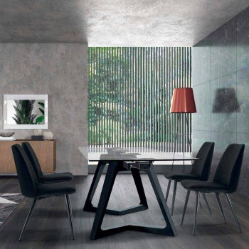 4 tapicerowane krzesła do jadalni tapicerowane we Włoszech Velvet - Grain