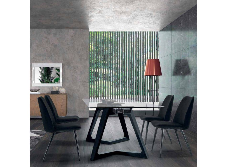 4 tapicerowane krzesła do jadalni pokryte aksamitem Made in Italy - Granella Viadurini