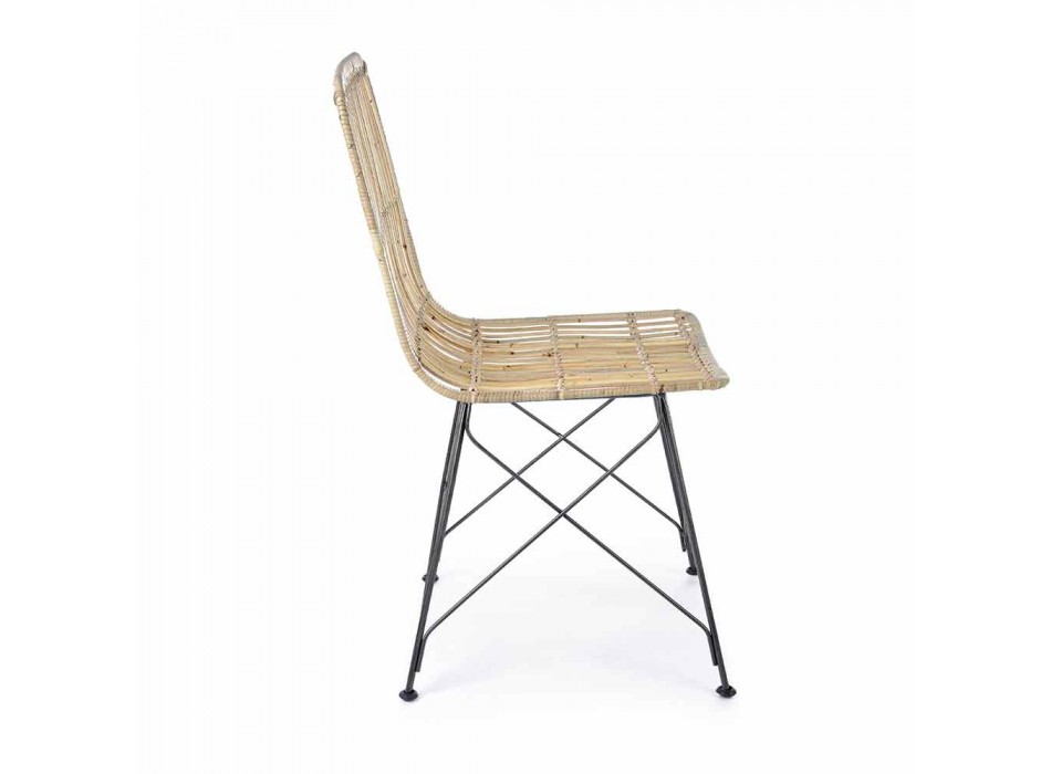 4 krzesła do jadalni ze stali i splotu od Kubu Homemotion - Kendall