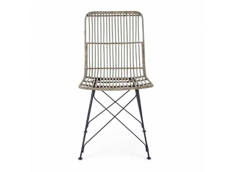 4 krzesła do jadalni ze stali i splotu od Kubu Homemotion - Kendall