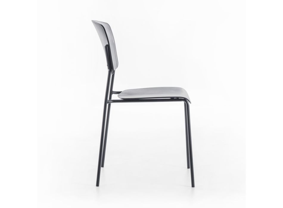 4 krzesła wykonane z polipropylenowego siedziska o różnych wykończeniach i metalu - Daiquiri Viadurini