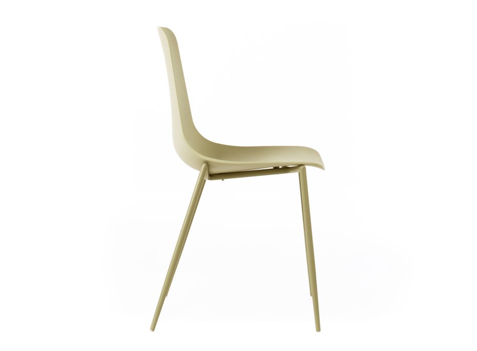 4 krzesła wykonane z polipropylenowego siedziska i metalowych nóg - Mary Viadurini