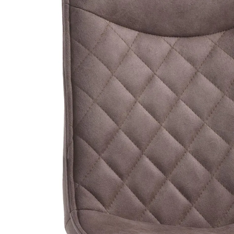 4 krzesła tapicerowane skórą syntetyczną z efektem postarzenia - wodorową Viadurini