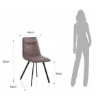 4 krzesła tapicerowane skórą syntetyczną z efektem postarzenia - wodorową Viadurini