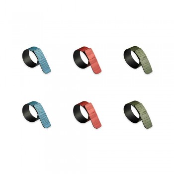 6 designerskich pierścionków na serwetki w różnych kolorach Made in Italy - Nocnik