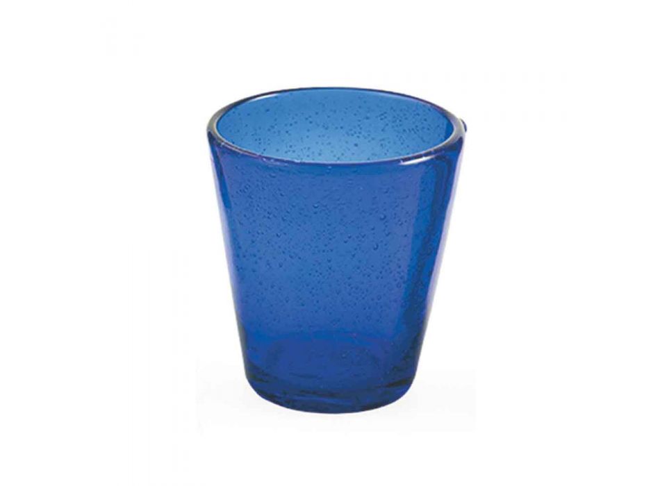 6 szklanek Water Craft Service z kolorowego szkła dmuchanego - Jukatan Viadurini
