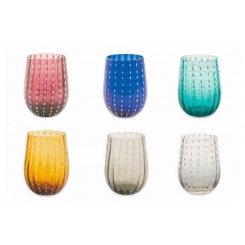 6 kolorowych i nowoczesnych szklanych szklanek do wody Elegancka usługa - Persja