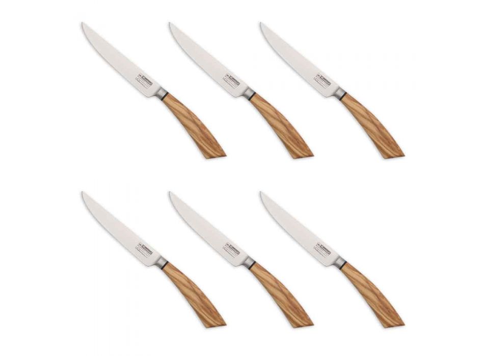 6 ręcznie robionych noży do steków z rogu lub drewna Made in Italy - Zuzana Viadurini