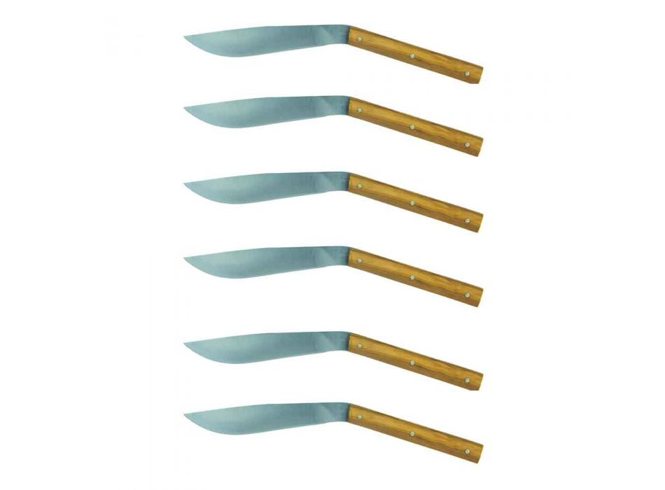6 ergonomicznych noży do steków ze stalowym ostrzem Made in Italy - Shark Viadurini