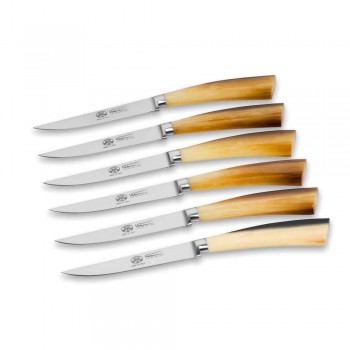6 noży z gładkim ostrzem Berti Plenum, dostępne wyłącznie w Viadurini - Andalo