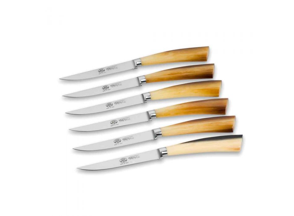 6 noży z gładkim ostrzem Berti Plenum, dostępne wyłącznie w Viadurini - Andalo