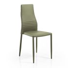 6 sztaplowanych krzeseł z kolorowej sztucznej skóry, nowoczesny design do salonu - Merida Viadurini