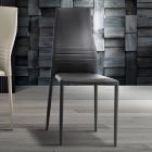6 krzeseł do układania w stos z kolorowej ekoskóry w nowoczesnym stylu do salonu - Merida Viadurini