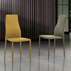 6 sztaplowanych krzeseł z kolorowej sztucznej skóry, nowoczesny design do salonu - Merida Viadurini