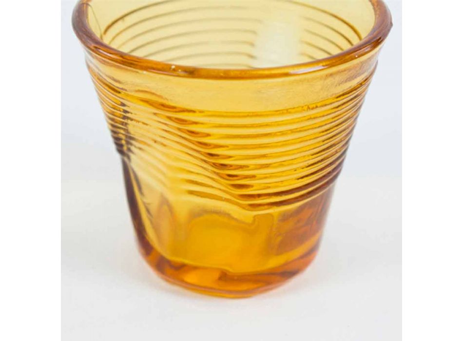6 filiżanek zmiętych szklanek w kolorowym szkle - Sarabi Viadurini
