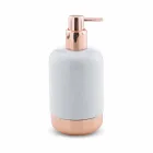 Wolnostojące akcesoria łazienkowe z białej porcelany z miedzianymi detalami - Scampia Viadurini