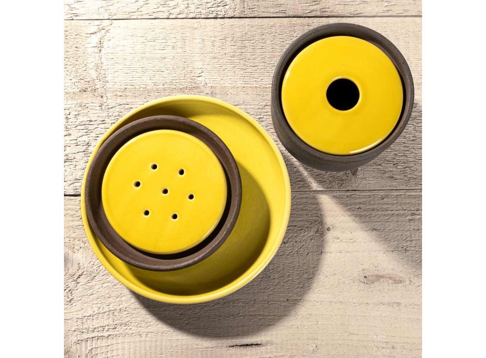Akcesoria łazienkowe z żółtej gliny ogniotrwałej Made in Italy - Antonella