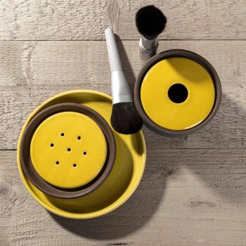 Akcesoria łazienkowe z żółtej gliny ogniotrwałej Made in Italy - Antonella
