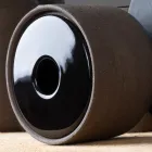 Nowoczesne akcesoria łazienkowe z czarnej gliny Made in Italy - Antonella Viadurini