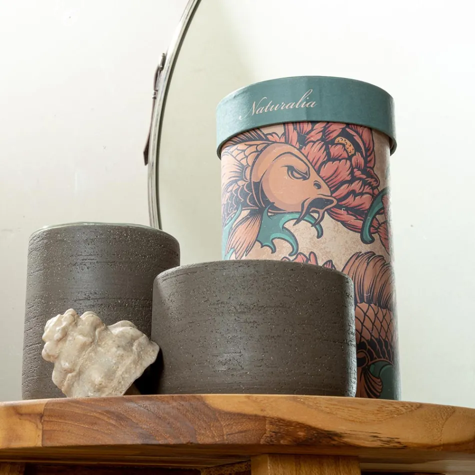 Zielone akcesoria łazienkowe z gliny ogniotrwałej Made in Italy - Antonella Viadurini