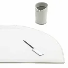 Akcesoria na biurko ze skóry regenerowanej 5 sztuk Made in Italy - Medea Viadurini