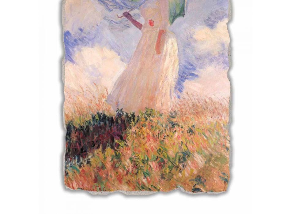 Fresco Calude Moneta &quot;Kobieta z parasolem odwrócił się w lewo&quot; Viadurini