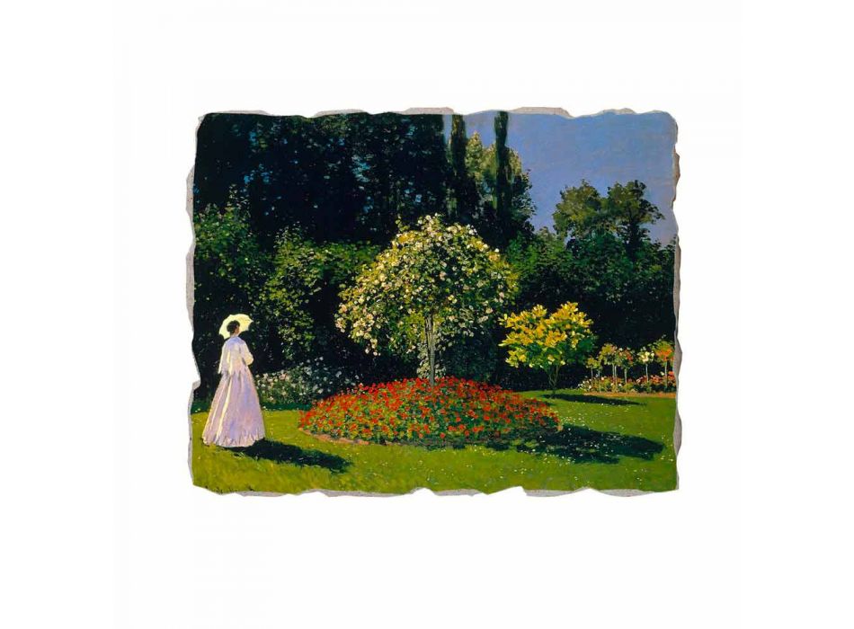 Fresco Claude Monet &quot;Lady w ogrodzie w Sainte-Adresse&quot; Viadurini