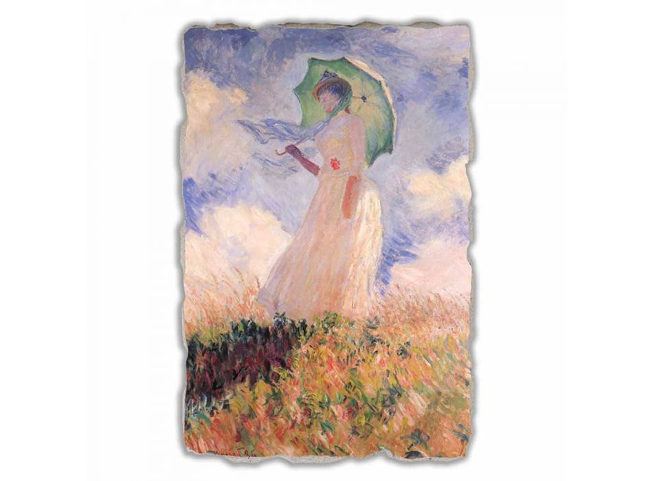 duży fresk Monet &quot;Kobieta z parasolem odwrócił się w lewo&quot; Viadurini