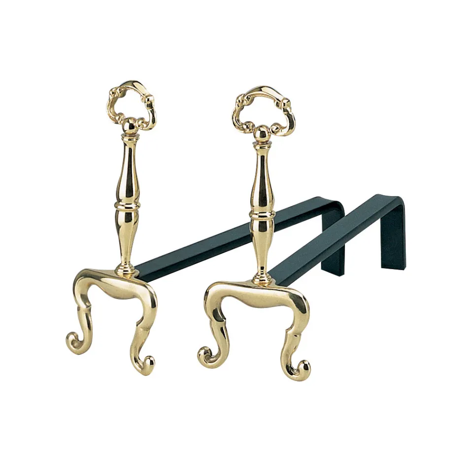 Kominek Andirons Wysokość 32 cm z mosiądzu Made in Italy - Panda Viadurini