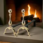 Mosiężny kominek Andirons Wysokość 32 cm Made in Italy - Bear Viadurini