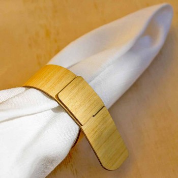 Drewniany pierścień na serwetki o nowoczesnym designie Made in Italy - Stan