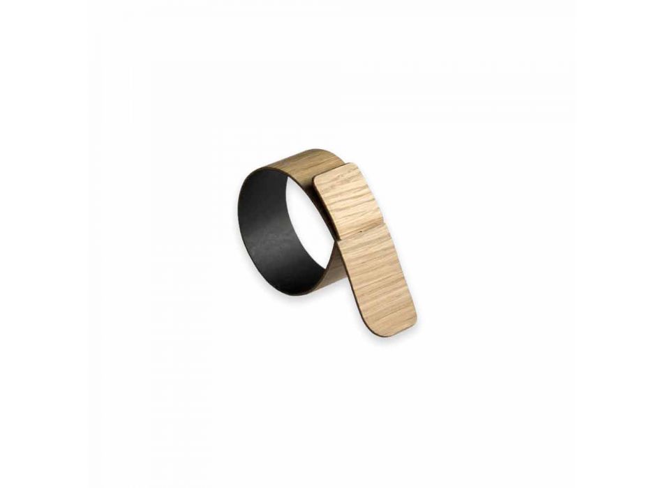 Drewniany pierścień na serwetki o nowoczesnym designie Made in Italy - Stan Viadurini
