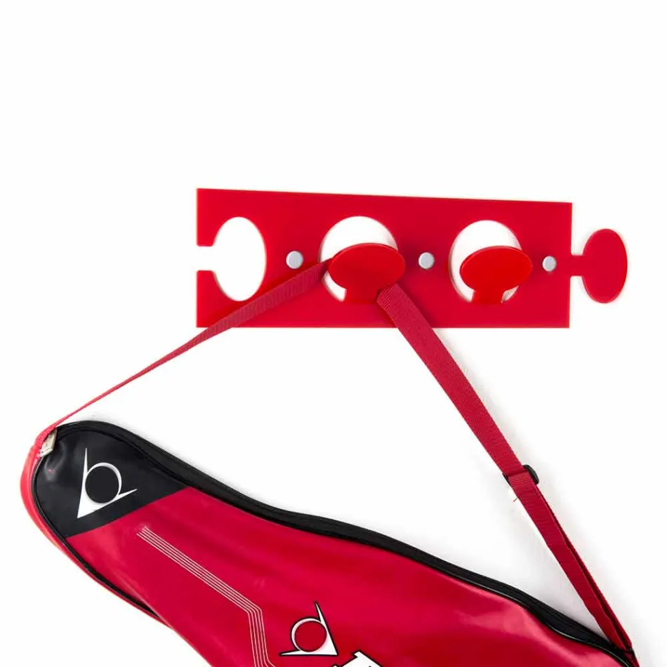 Kolorowy wieszak ścienny w podwójnej konstrukcji z pleksi, 3 sztuki - Fratack Viadurini