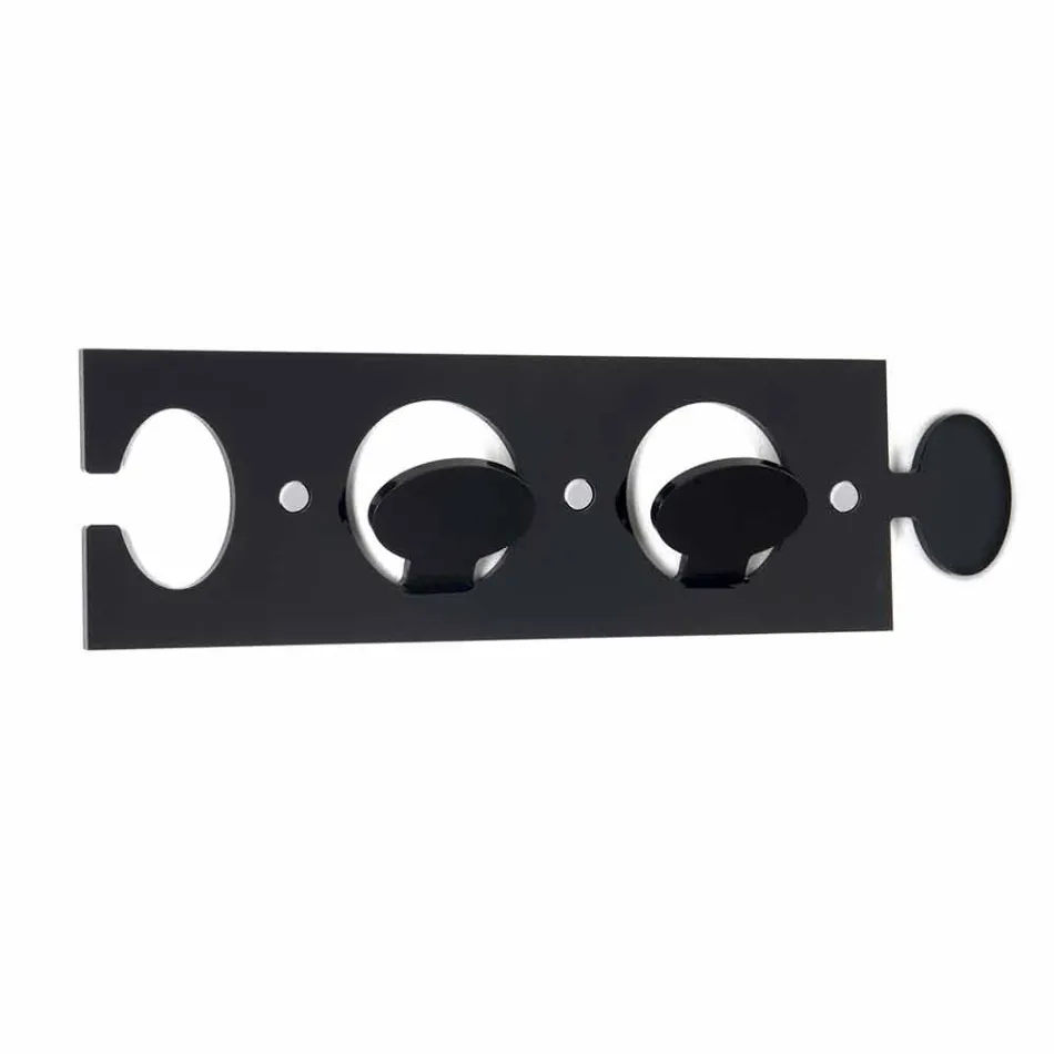 Kolorowy wieszak ścienny w podwójnej konstrukcji z pleksi, 3 sztuki - Fratack Viadurini