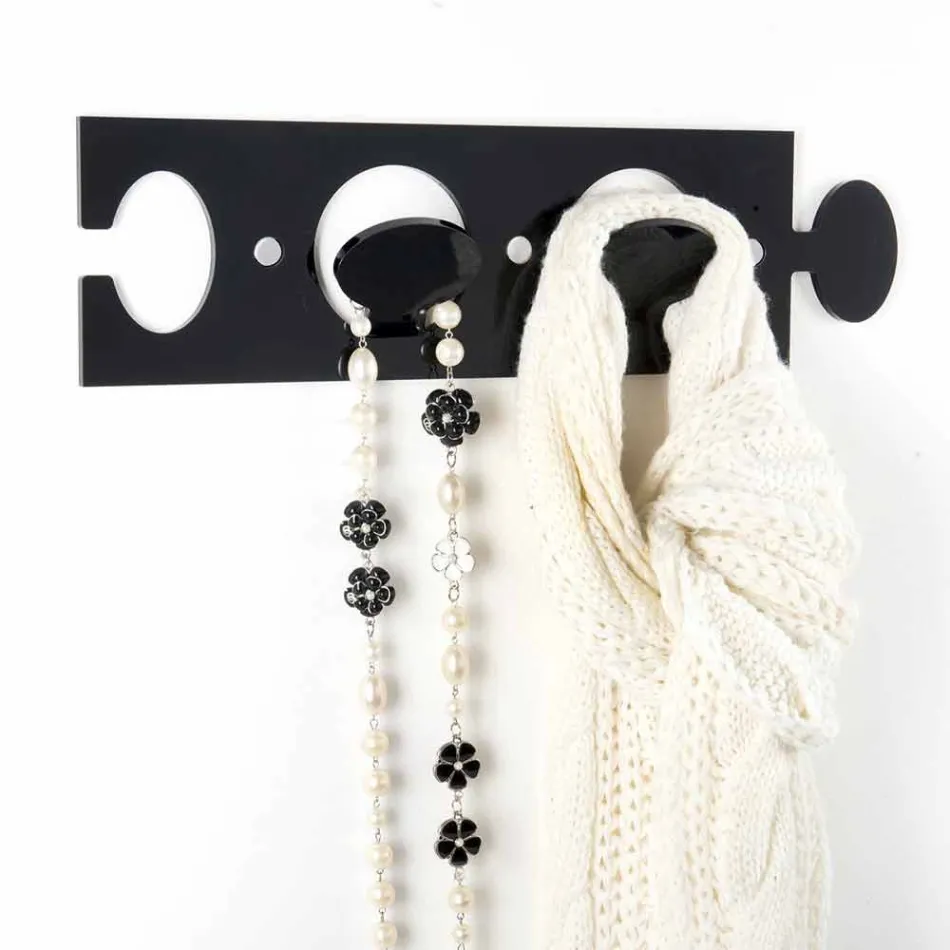 Kolorowy wieszak ścienny w podwójnej konstrukcji z pleksi, 3 sztuki - Fratack Viadurini