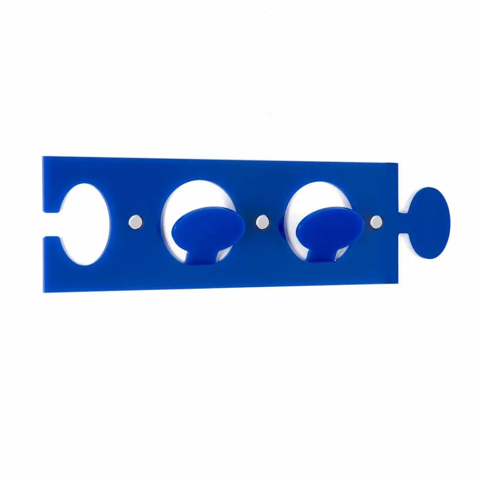 Kolorowy wieszak ścienny w podwójnej konstrukcji z pleksi, 3 sztuki - Fratack Viadurini