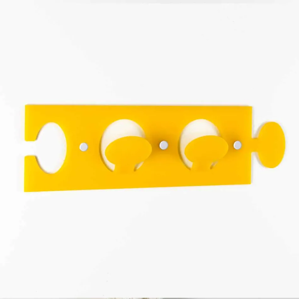 Kolorowy wieszak ścienny w podwójnej konstrukcji z pleksi, 3 sztuki - Fratack Viadurini