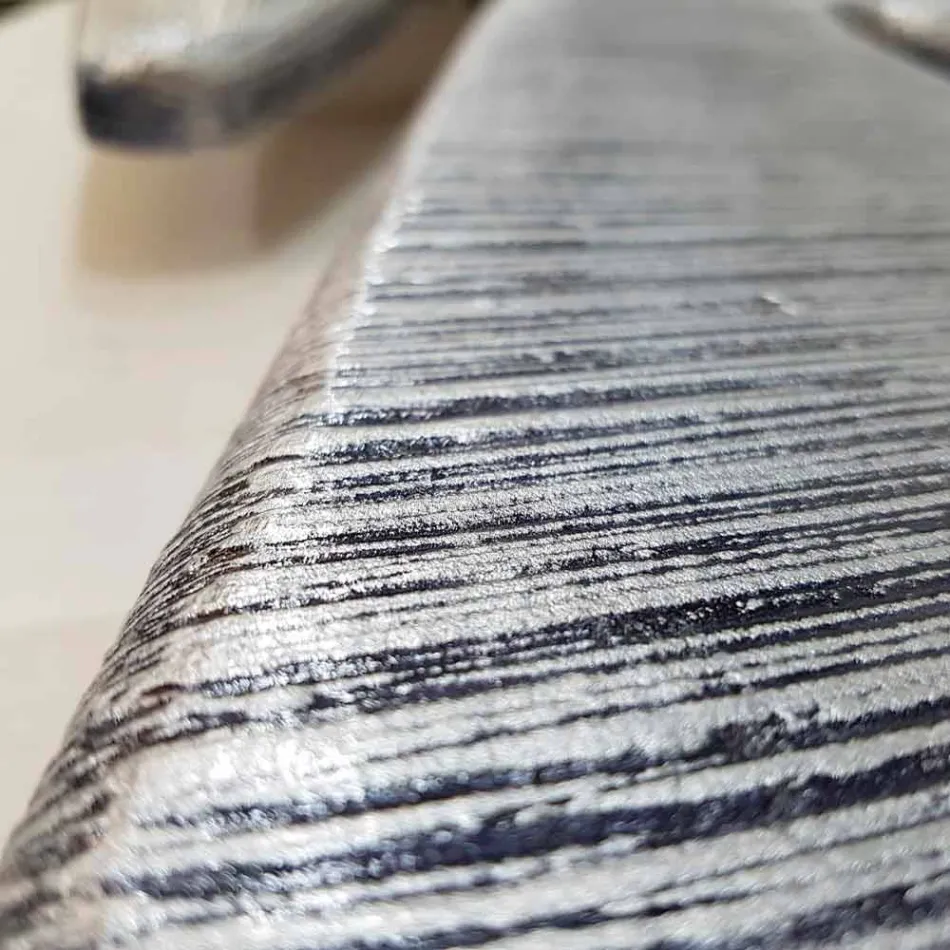 Wieszak ścienny ręcznie dekorowany w srebrnym liściu Holta Viadurini