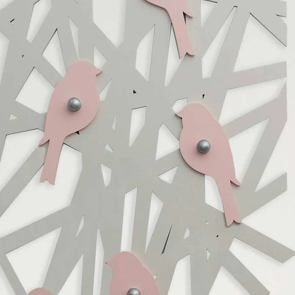 Wieszak ścienny z kolorowego drewna o nowoczesnym designie - Alberuccell Viadurini