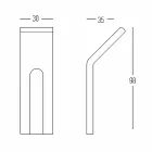 Wieszak ścienny z Corianu z białą lub czarną wkładką, 3 sztuki - Appiccio Viadurini