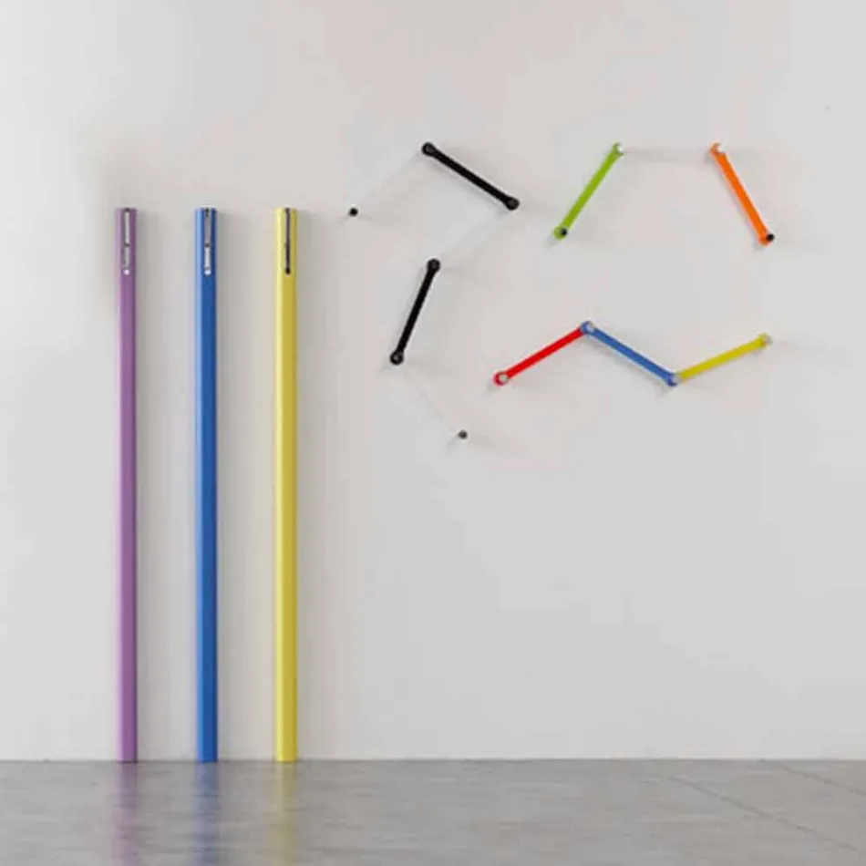 Wieszak ścienny z lakierowanego MDF z podwójnym haczykiem Made in Italy - Mercury Viadurini