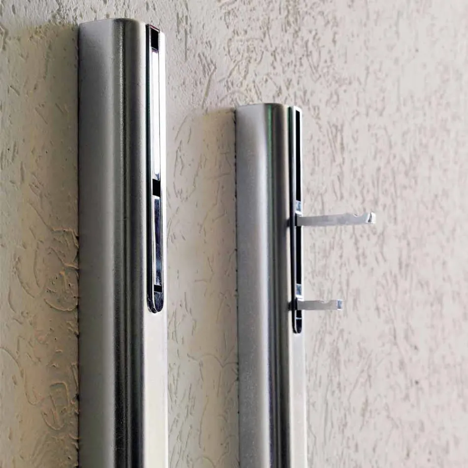 Wieszak ścienny z lakierowanego MDF z podwójnym haczykiem Made in Italy - Mercury Viadurini