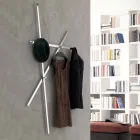 Wieszak ścienny z malowanego metalu z 5 kołkami Made in Italy - Olmium Viadurini