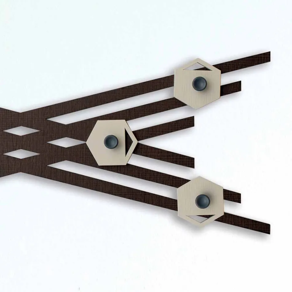 Wieszak ścienny w nowoczesnym stylu z kolorowego lakierowanego drewna - Picassino Viadurini